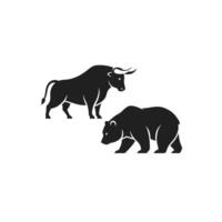 Bull and bear icon illustration vector