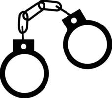 Handcuff Silhouette Isolated on white background vector
