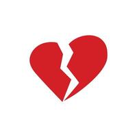 Red Broken Heart Icon vector