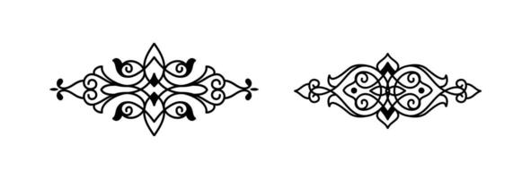 ornament for frame artwork and pinstripe art on black and white colour vector