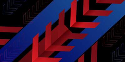 Abstract dark dynamic background. Overlapping shape pattern with red arrow pattern and shadow. Eps10 vector