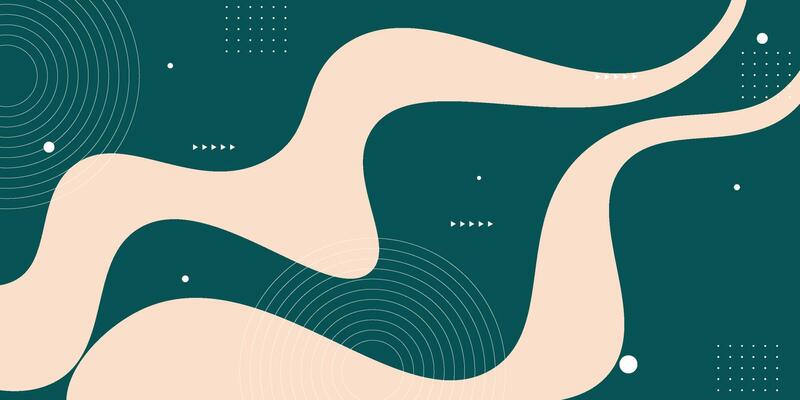 Simple wave green frame geometric business banner design. Creative banner design with curved shapes and lines on white background for template. Simple horizontal banner