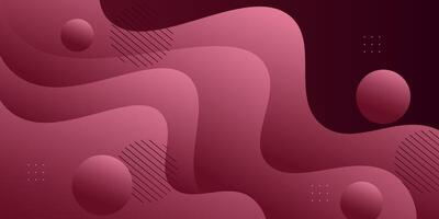 Abstract soft red wave 3D background. Minimal fluid background with circle pattern. Eps10 vector