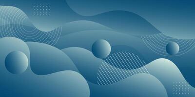 Dark blue geometric business banner design. Creative banner design with wave shape and lines as template. Simple horizontal banner. eps10 vector