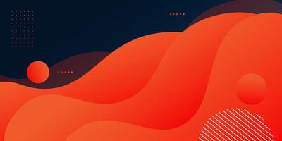 Modern dark blue orange geometric business banner design. Creative banner design with wave shape and line as template. Simple horizontal banner vector