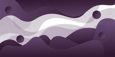 Purple geometric business banner design. Creative banner design with wave and circle shape as template. Simple horizontal banner. Eps10 vector