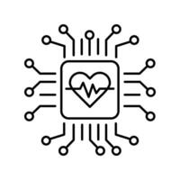 artificial intelligence black line icon. vector