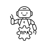 robotic process automation black line icon. vector