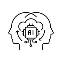 digital twins black line icon. vector