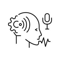 speech recognition black line icon. vector