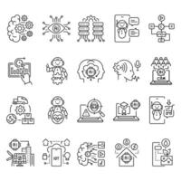 ai integration black line icon. vector