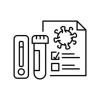 Virus testing and diagnosis black line icon. vector