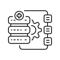 Data integration black line icon. vector