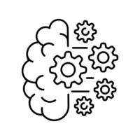 Machine Learning ML black line icon. vector