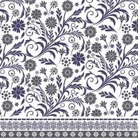 seamless floral pattern with botanical border artwork for invitation and wrapping print designs vector