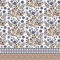 floral seamless pattern with classic ornamental border texture for textile and graphic printing vector