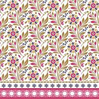 seamless floral pattern with intricate border elements for textile and invitation designs vector