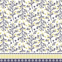 seamless floral pattern with decorative border texture for textile and fashion applications vector