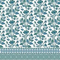 watercolor floral seamless pattern with decorative border for invitations and wrapping templates vector