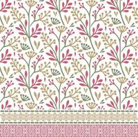 seamless floral pattern with artistic border details for fashion and wrapping paper printing vector