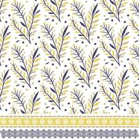 seamless floral pattern with vintage inspired border artwork for wrapping paper and invitations vector