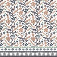 seamless floral print with elegant border texture for wrapping paper and fashion designs vector