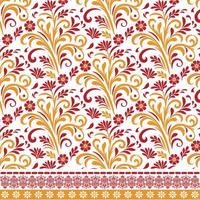 seamless floral pattern with vintage border elements for wedding and wrapping paper templates vector