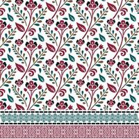 botanical floral border pattern with seamless artwork for textile and print on demand products vector
