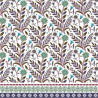seamless floral artwork with intricate ornamental border for textile and digital print designs vector