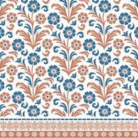 seamless floral pattern with vintage inspired border for poster and digital print designs vector