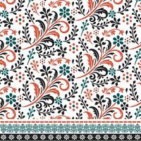 seamless floral pattern with artistic border texture for wallpaper and print on demand graphics vector