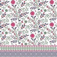 seamless floral pattern with classic botanical border elements for textile and card templates vector