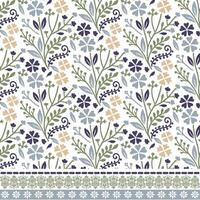 seamless floral pattern with intricate border motifs for digital print and wrapping templates vector