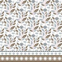 floral pattern with seamless ornamental border texture for fashion and textile applications vector