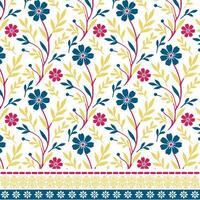 seamless floral print with elegant botanical border for wallpaper and textile graphics vector