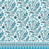 seamless floral border pattern with artistic botanical motifs for poster and textile printing vector