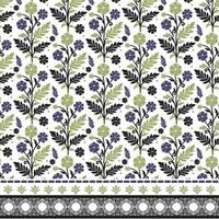 seamless floral pattern with elegant ornamental border design for textile and wallpaper printing vector