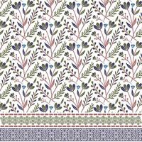 seamless floral border pattern with botanical elements for fashion and digital print designs vector