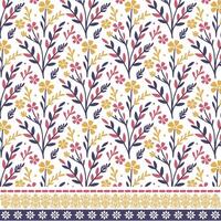 seamless floral pattern with artistic border artwork for wedding and wrapping paper templates vector