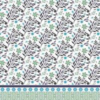 seamless floral print with botanical border texture for fashion and digital print applications vector