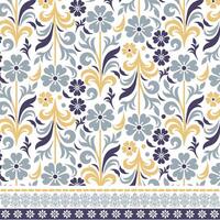 botanical seamless pattern with intricate floral border for wedding invitation and textile prints vector