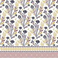 floral border pattern with seamless botanical artwork for textile and digital print applications vector