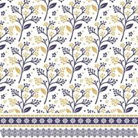 elegant seamless floral pattern with ornamental border details for wallpaper and textile graphics vector