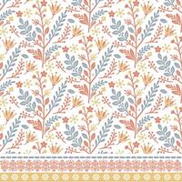 seamless floral border pattern with intricate botanical details for textile and digital prints vector
