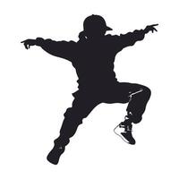 Dancer boy silhouette illustration with isolated background vector
