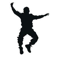 Dancer boy silhouette illustration with isolated white background vector