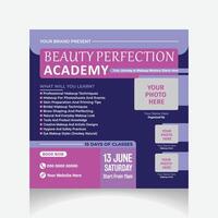 Modern Makeup Skills social media post Design Template vector