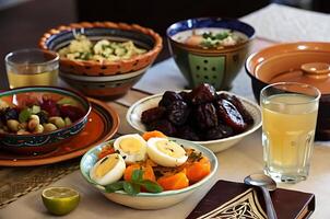 A table with many different types of food photo