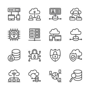 A set of icons for computer security vector