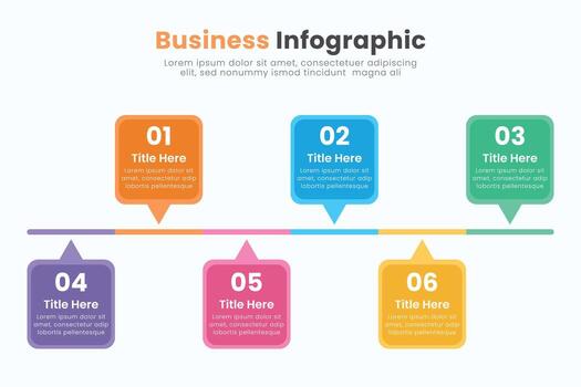 Business infographic template design. Timeline concept with 6 steps. Can be used for presentations, workflow layout, diagram, banner, web design vector